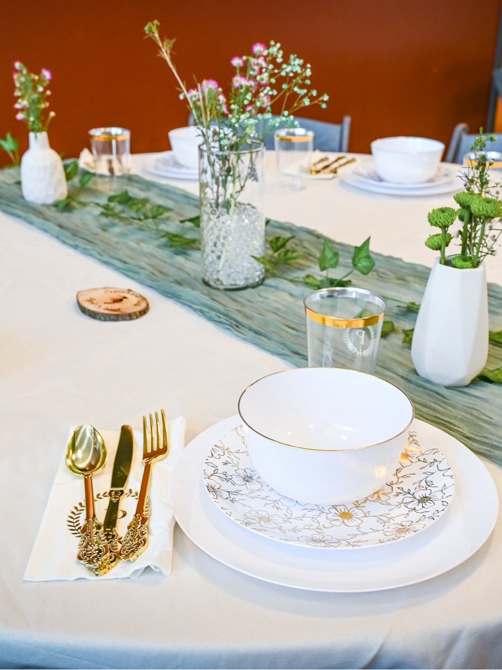Sage Cheesecloth table Runners